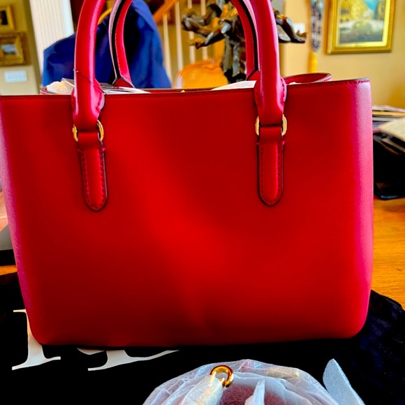 ❤️❤️ Valentine Red LaurenRalphLauren ClassicCrossbody&SatchelAll LeatherLuxurios - Picture 5 of 8
